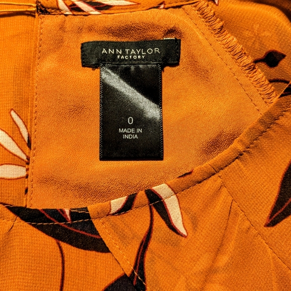 Ann Taylor Factory, Floral Shift Ruffle Mini Dress, Size 0 - Picture 12 of 14